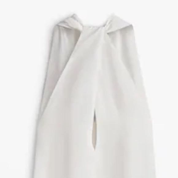 NWT. Massimo Dutti White Midi Dress with Criss-Cross Detail at the Back. Size S. - Picture 8 of 12
